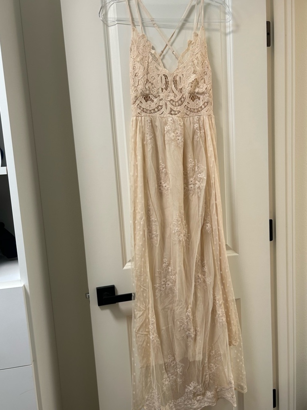 Magnolia Lace Dress in Soft Beige